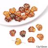 Ámbar Acrílico con Borde Dorado Ovalado Patrón de Oliva Cuentas Planas Calabaza Cuentas Espaciadoras Hilo para Bisutería DIY Cuentas Colgante Pequeño
