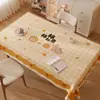 2026 Novo Estilo Toalha de Mesa Cartoon Cor Creme Retangular Impermeável à Prova de Óleo Lavável para Mesa de Centro Personalizável