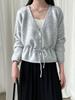 Suéter de punto Ns estilo coreano con cintura de cordón, cuello en V de lana para mujer, nuevo estilo de otoño, estilo perezoso, top suéter Ss769