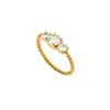 Anillo de Acero Inoxidable con Circonita Blanca Europeo y Americano Transfronterizo, Moderno y de Moda, Accesorio de Joyería Versátil con Diseño Espiral