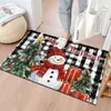 Felpudo navideño de lana transfronterizo, felpudo decorativo navideño, felpudo antideslizante y resistente a la suciedad para puerta de entrada, felpudo para baño