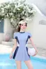 Traje de Baño Tipo Boxer con Falda Deportiva de Nuevo Estilo para Mujer, Cubre Vientre y Adelgazante, Traje de Baño para Vacaciones en la Playa y Aguas Termales, Una Pieza Dropshipping