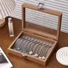 Caja de Almacenamiento de Joyería de Palo de Rosa Pequeña Portátil Almacenamiento de Joyería Anillo Collar Pendientes A Prueba de Polvo y Humedad Madera Maciza
