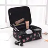 Bolsa de maquiagem estampada estilo Ins, nécessaire portátil para viagem, bolsa de armazenamento de cosméticos em estoque