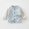 Ropa exterior de manga larga para bebé, temporada de otoño, unisex, adecuada tanto para niños como para niñas, cárdigan de otoño, para bebés e infantes, chaqueta de béisbol de primavera y otoño