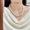Collar de Corazón con Lazo Elegante Francés de Perlas Shijia para Mujer Lujo Accesible Diseño de Nicho de Gama Alta