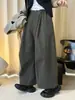Estilo Nuevo de Primavera Japonés Simple Estilo Ropa de Trabajo Semi-Elásticos de Cintura Alta Pierna Ancha Pantalones Casuales Silueta Holgada Pantalones Largos para Mujer