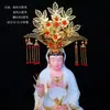 Estatua Divina de Anciana Negra Hu Sanyei Taonai Corona de Fénix Abuela de Taishan Niangniang Guanyin Estatua de Buda Tocado Corona de Cabeza Sombrero