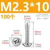 M1.7M2M2.6M3M4M5 Acero Inoxidable 304 Pwa Tornillos Autorroscantes de Cabeza Redonda con Arandela y Espaciador Tornillos para Madera