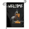 Bandeira Popular de Jardim para Halloween da Amazon Rosto de Fantasma de Abóbora Impresso Material de Linho Bandeira de Decoração para Jardim Externo