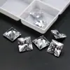 Piedra Suelta Blanca de Circonita Cuadrada, Gema Transparente de Corte Princesa, Gema Sintética, Piedra para Accesorio de Joyería