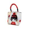 Bolsa de Tricô Selecionada Cuidadosamente para 2025 com Design Floral Vazado, Bolsa de Presente Tecida Simples e Versátil de Grande Capacidade