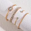 Set de Pulseras de Zirconia de Lujo Ligero Transfronterizo Europeo y Americano para Mujer, Joyería de Moda de Alto Nivel en Capas para el Día a Día con Diseño Único