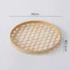 Recogedor de Bambú Guardería Ecológico Hecho a Mano DIY Materiales de Decoración Cesta para Recoger Té Cesta Bandeja de Bambú Decoración Estilo Pastoral