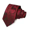 Gravata Masculina Logotipo Personalizado Gravata Paisley Vermelha Casamento Noivo Gravata de Alta Qualidade Amarrada à Mão para Homens
