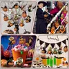 Decoraciones de Halloween de Madera Encantadoras Transfronterizas Patrón de Calabaza Gato Negro Murciélago Decoración de Fiesta Decoración del Hogar Colgante