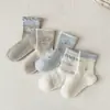 Calcetines de Algodón Sin Costuras Estilo Nuevo 2026 para Bebés y Niños, Niñas y Niños, Primavera y Verano, Malla Fina Transpirable, Calcetines de Media Caña al por Mayor
