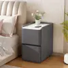 Mesa de cabeceira inteligente, multifuncional, uso doméstico, sem necessidade de instalação, com régua de energia, trava de senha, carregamento sem fio, armário de cabeceira de couro para quarto