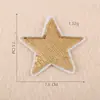 Lixin bordado de computadora estrella de cinco puntas pegatinas de tela al por mayor en stock accesorios de ropa zapatos y sombreros parche para planchar