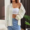2025 Jaqueta Fina de Primavera e Outono Nova para Mulheres, Roupas de Exterior Soltas, Camisa Feminina - Comércio Exterior Europeu e Americano Amazon Wish