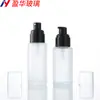 Botella de vidrio para emulsión con dispensador de presión, botella de vidrio para dispensar emulsión de aceite esencial, botella de spray cosmético, botella de vidrio para productos de cuidado de la piel