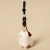 Chaveiro Pingente Escultura em Madeira Artesanal Lobo Cinza Decoração para Mochila Masculina Presente Criativo de Aniversário Ornamento de Madeira