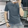 Playera de Manga Corta para Hombre Explosiva 2025 Nueva Casual Moderna Marca Moda para Hombre Todo Combina Estampada Ajustada Media Manga Cuello Redondo T