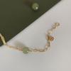 Prata 925 Ganjia [Um Ano Um Presente Uma Polegada de Alegria] Pulseira Feliz de Jade Hetian Natural Presente Coringa Feminino