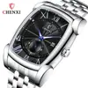 CHENXI Reloj al por mayor Correa casual Reloj de cuarzo Reloj cuadrado Resistente al agua Calendario Reloj para hombre Explosiones de Tiktok