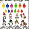 RFM051 Bombilla Magnética Reflectante Navideña Calcomanía Decorativa Magnética Reflectante de Enano Papá Noel para Carrocería de Coche