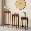 Suporte de flores de madeira maciça no estilo Huizong da Dinastia Song Chinesa, de chão, feito de carvalho vermelho e olmo, adequado para bonsai e aquários, suporte de flores simples para interior de alta resistência