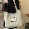 Bolsas tejidas transfronterizas personalizadas, bolsas tote a rayas de bloques de color, bolsos de hombro grandes para mujer, bolsos de axila, bolsos tipo cubo para mujer