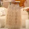 Traje de Verano para Niñas 2025 Nuevo Llegado de Verano Moda Infantil CUHK Top de Cuello Redondo Manga Corta Falda de Malla Moderna
