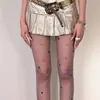 Meias Fina com Estampa de Árvore de Natal Estilo Japonês, Meia-Calça Fina de Renda Vazada Fishnet para Mulheres, Estilo Puro Desejo, Sexy