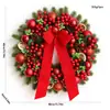 Corona de Navidad de 50 cm Decoraciones Navideñas Enredadera de Navidad de 2.7 m Decoración de Puerta Colgante de Puerta Colgante de Pared Círculo de Navidad de 60 cm
