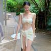 Falda Sexy de Alta Gama de Tres Piezas Casual Vacacional Deseo Puro Estilo Pequeño Fragante Traje de Baño con Abertura Bikini Femenino
