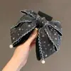 Pinza de coleta con lazo de tela dulce de moda, pinza de garra con bloqueo de color de corazón femenino, pasador de pelo lindo, pinza de pelo suave
