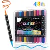Marcador de Brillo de Dos Colores de Doble Punta Pluma de Acuarela de Punta Suave para Cuadernos Especial Pincel de Brillo para Niños No Tóxico y Lavable