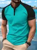 Camiseta polo deportiva con cuello Henry y botones para hombre, venta rápida de Amazon, verano 2025, transfronteriza entre Europa y Estados Unidos