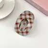 Pinza para el Cabello de Acetato con Diseño Floral y Puntos Estilo Coreano, Pinza Ovalada de Pato para Mujer, Accesorio Elegante y Versátil para el Cabello con Patrón de Cuadros