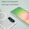 Adecuado para la funda de teléfono Samsung A57 con atracción magnética, transparencia, delgadez y compatibilidad con la piel LeReach