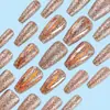 Uñas Largas de Ballet Iridiscentes Brillantes Y2K, Uñas para Fiesta Estilo Dulce y Fresco Transfronterizo, Pegatinas para Uñas de 24 Piezas Lote Mixto