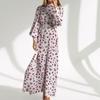 Transfronterizo 2025 Moda Europea y Americana para Mujer Elegante Temperamento Cuello Alto Manga Larga Abullonada Vestido Europeo y Americano para Mujer