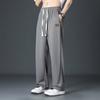 Pantalones de Seda de Hielo de Primavera y Verano para Hombre, Verano, Delgados, Sueltos, Cintura Ajustada, Pantalones Casuales para Hombre, Rectos, Caída, Pantalones Deportivos