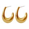 Aretes U de 4 colores con forma de gota de agua para mujer, diseño de nicho de lujo ligero europeo y americano, estilo cool de alta gama, aretes