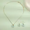 Accesorios de Moda Populares Europeos y Americanos Transfronterizos, Collares y Pendientes de Mariposa con Diseño de Nicho, Elegante y Sencillo Set de Collares
