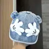 Boné de Baseball Jeans Estilo Coreano para Bebês para Primavera e Outono, à Prova de Vento e Quente, Protetor Solar para Bebês, Meninos e Meninas, Boné de Baseball Tendência de Tamanho Pequeno