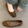 2026 Nuevos Zapatos Planos de Punta Cuadrada para Otoño, sin Cordones, con Boca Baja, Lazo Francés, Mocasines Versátiles para Mujer