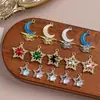 Nuevo Colgante de Aleación Microincrustado Accesorios para Joyería DIY Pulsera Collar Colgante de Joyería Estrella Luna Venta al por Mayor