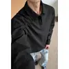Camisa de gasa de burbujas estilo americano de manga larga para hombre, chaqueta tipo polo holgada de moda para otoño, top casual vintage